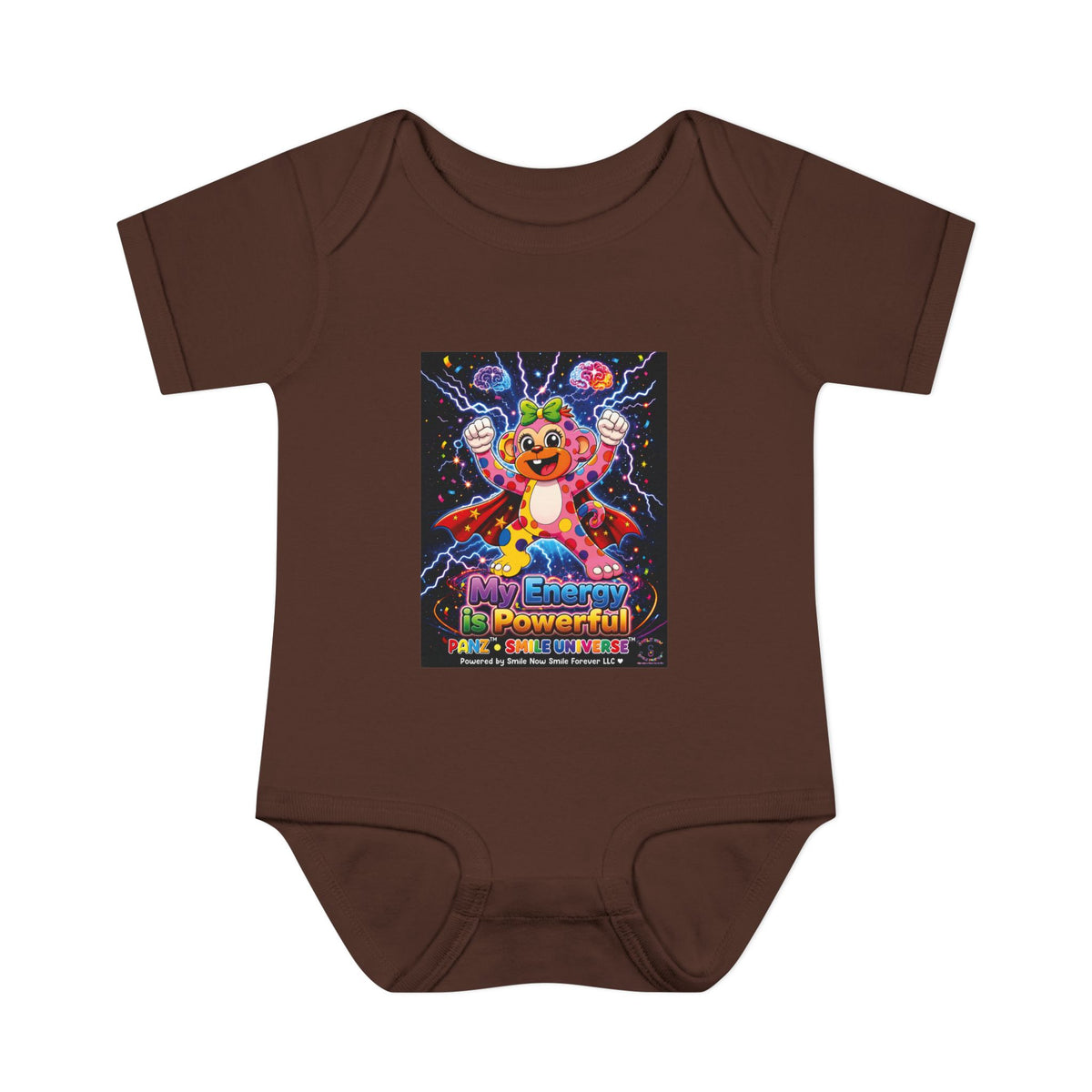 Panz™ Infant Baby Rib Bodysuit – "My Energy is Powerful" Graphic Onesie | Smile Universe Collection