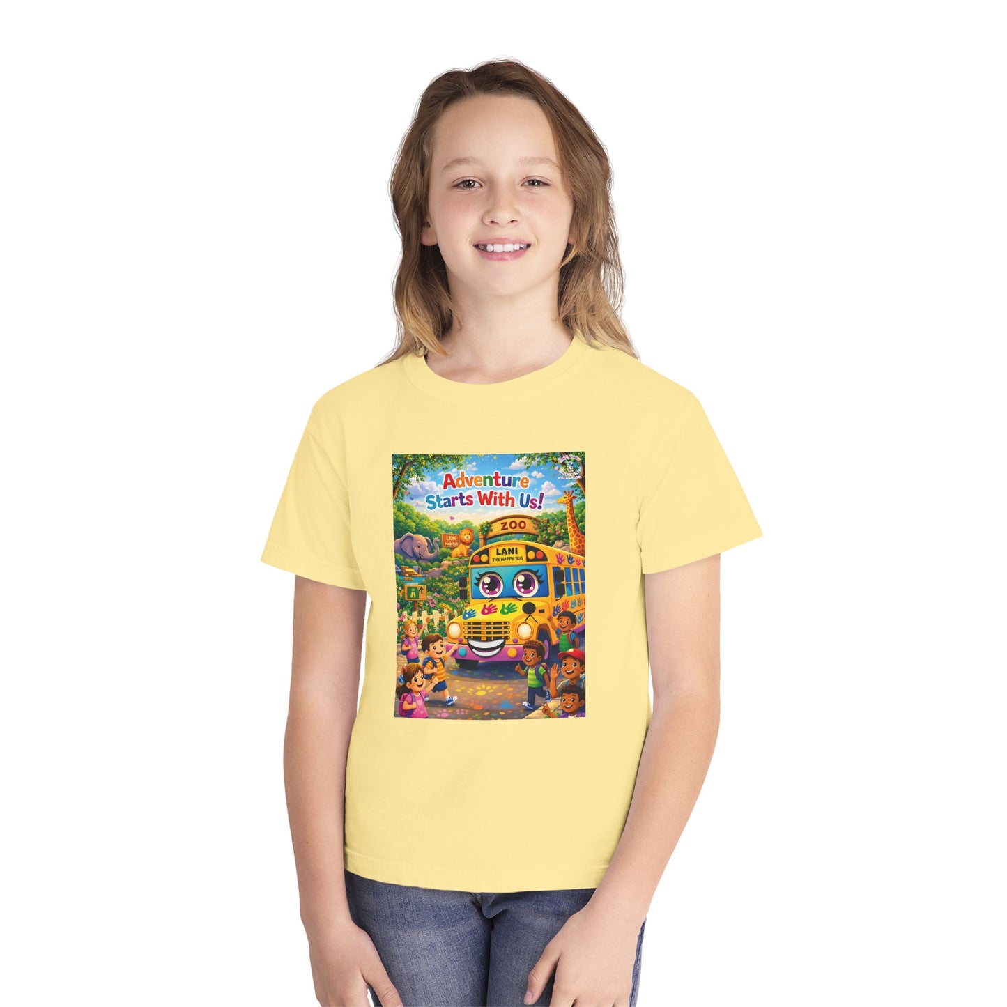 Lani™ Youth Midweight Tee – "Adventure Starts With Us!" Graphic