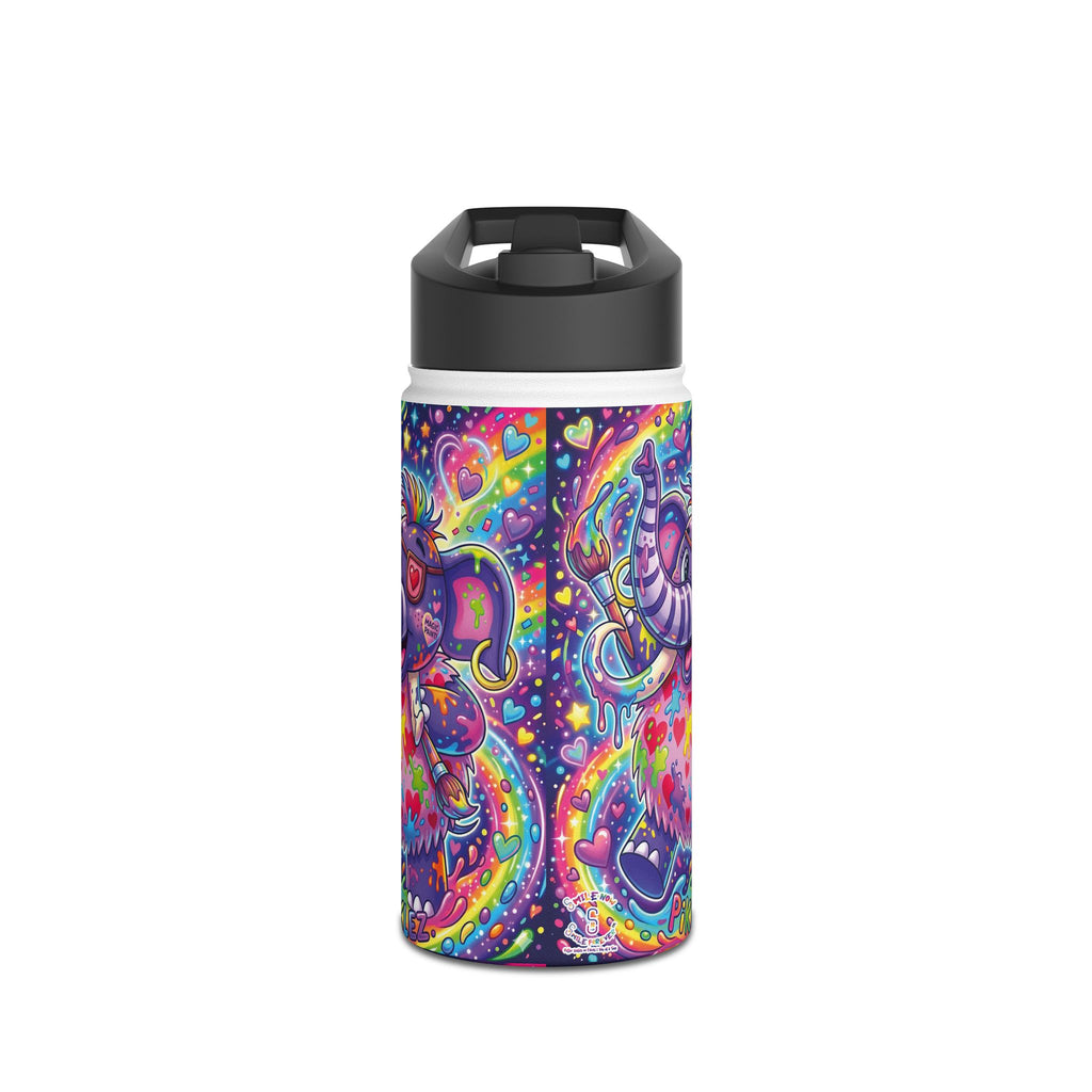 Piklez™ Stainless Steel Water Bottle with Standard Lid – "Magic Paint!" Graphic | Smile Universe Collection
