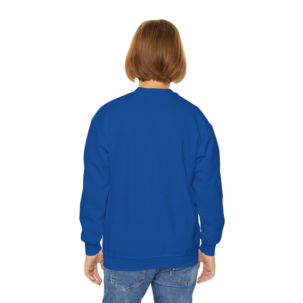 TuBz™ "Being Smart Iz Kool" Youth Crewneck Sweatshirt – Character Dress-Up Graphic Sweatshirt | Smile Universe TuBz4Kidz Collection