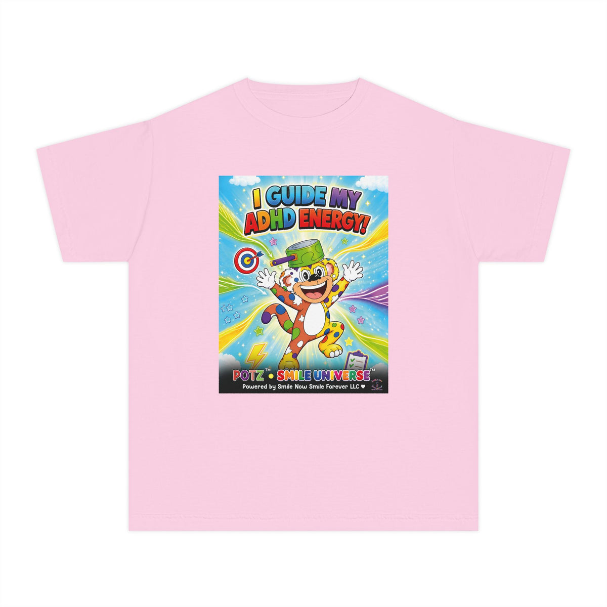 Potz™ Youth Midweight Tee – "I Guide My ADHD Energy!" Graphic Tee | Smile Universe Collection