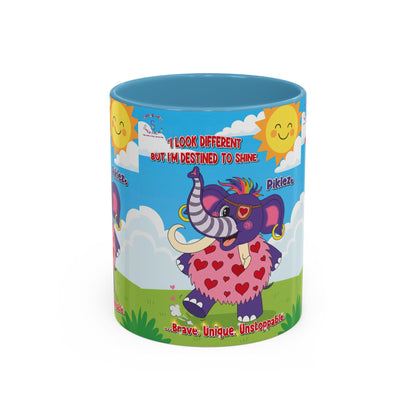 Piklez™ Accent Coffee Mug (11oz, 15oz) – “Destined to Shine” | Smile Universe Collection
