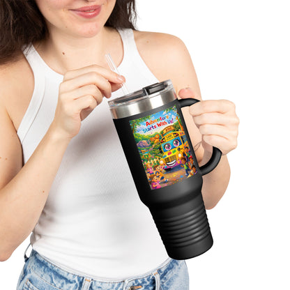 Lani™ 40oz Insulated Travel Mug – "Adventure Starts With Us!" Graphic