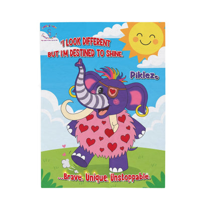 Piklez™ Velveteen Plush Blanket – "Destined to Shine" Graphic | Smile Universe Collection