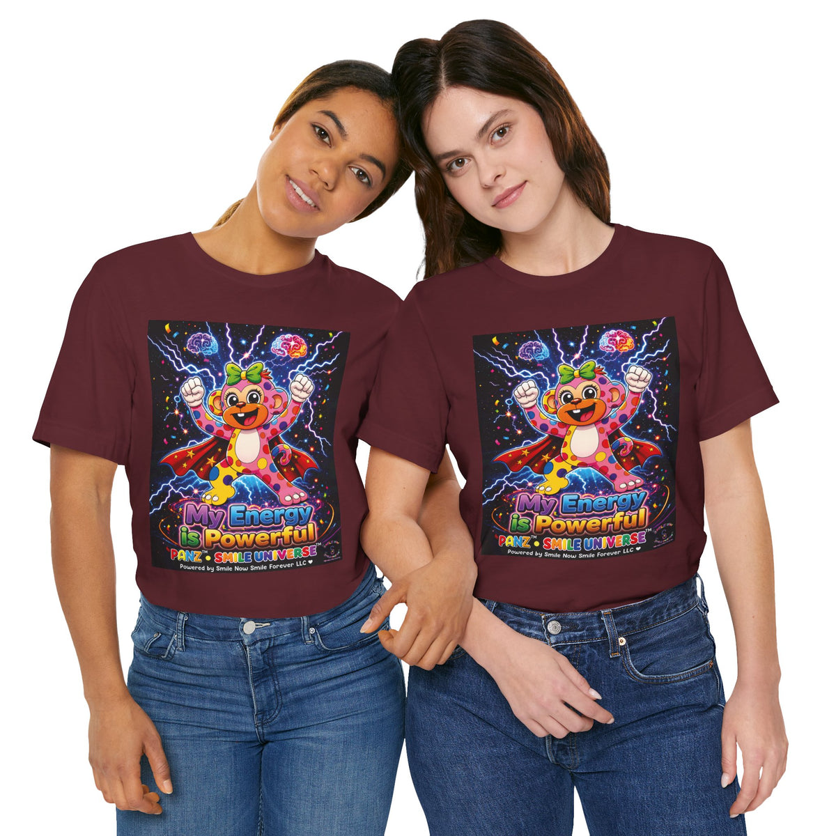 Panz™ Unisex Jersey Short Sleeve Tee For Adult– "My Energy is Powerful" Graphic Tee | Smile Universe Collection