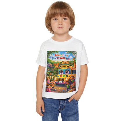 Lani™ Heavy Cotton™ Toddler T-Shirt – "Adventure Starts With Us!" Graphic