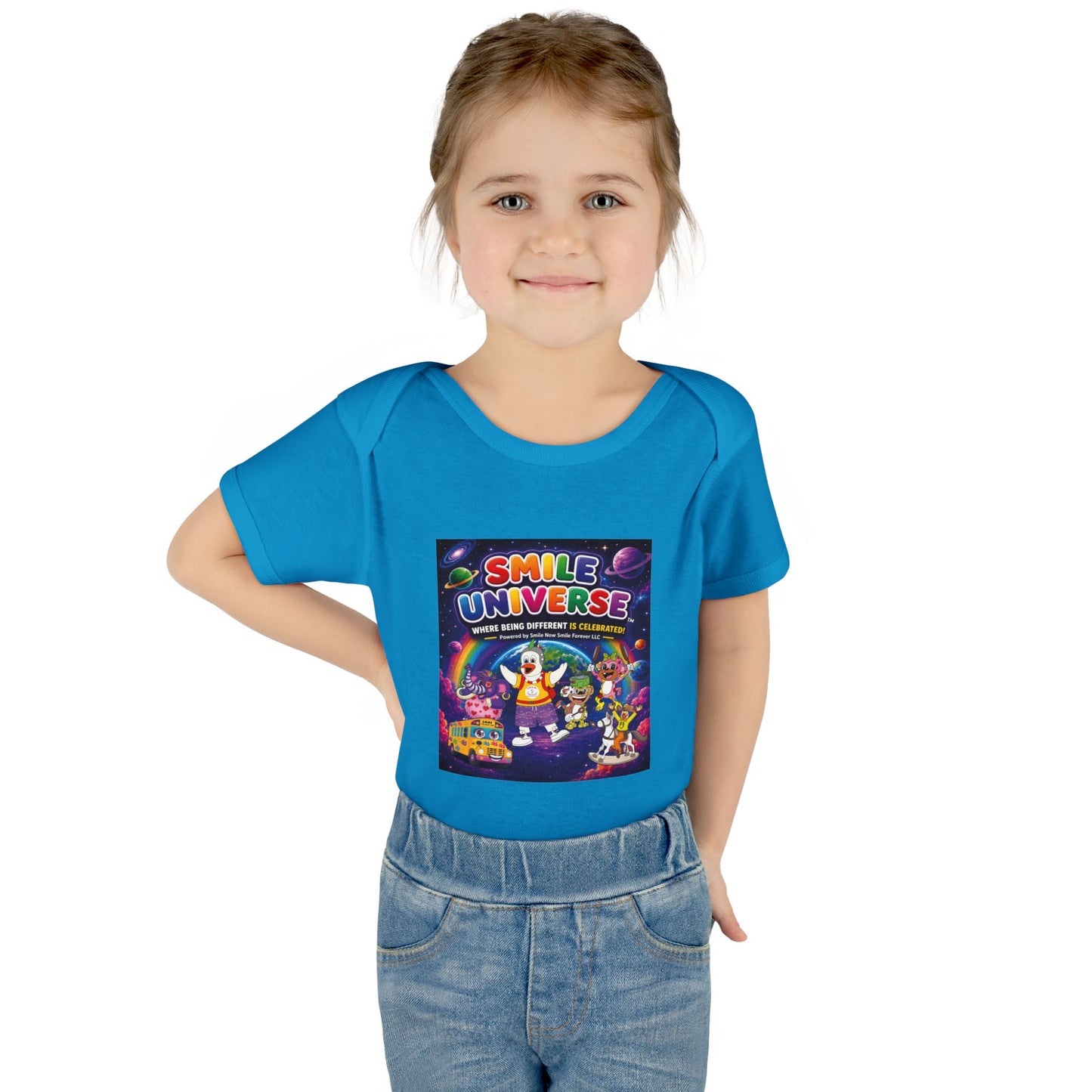 Smile Universe™ Infant Baby Rib Bodysuit – "Where Being Different is CELEBRATED!" Graphic