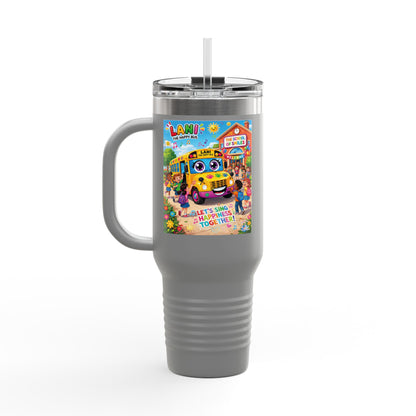 Lani™ 40oz Insulated Travel Mug – "Let's Sing Happiness Together!" Graphic