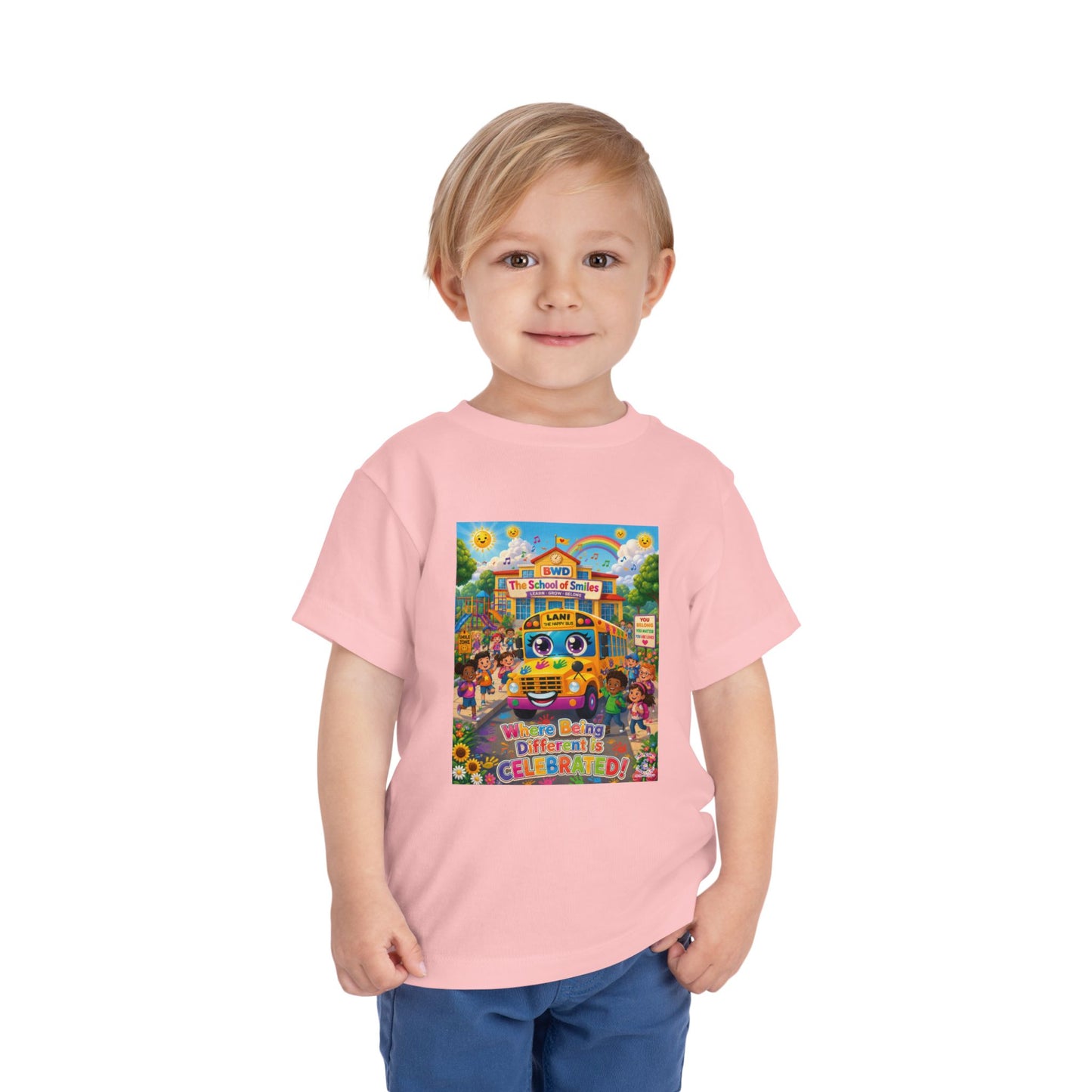 Lani™ Toddler Short Sleeve Tee – "Where Being Different is CELEBRATED!" Graphic Shirt