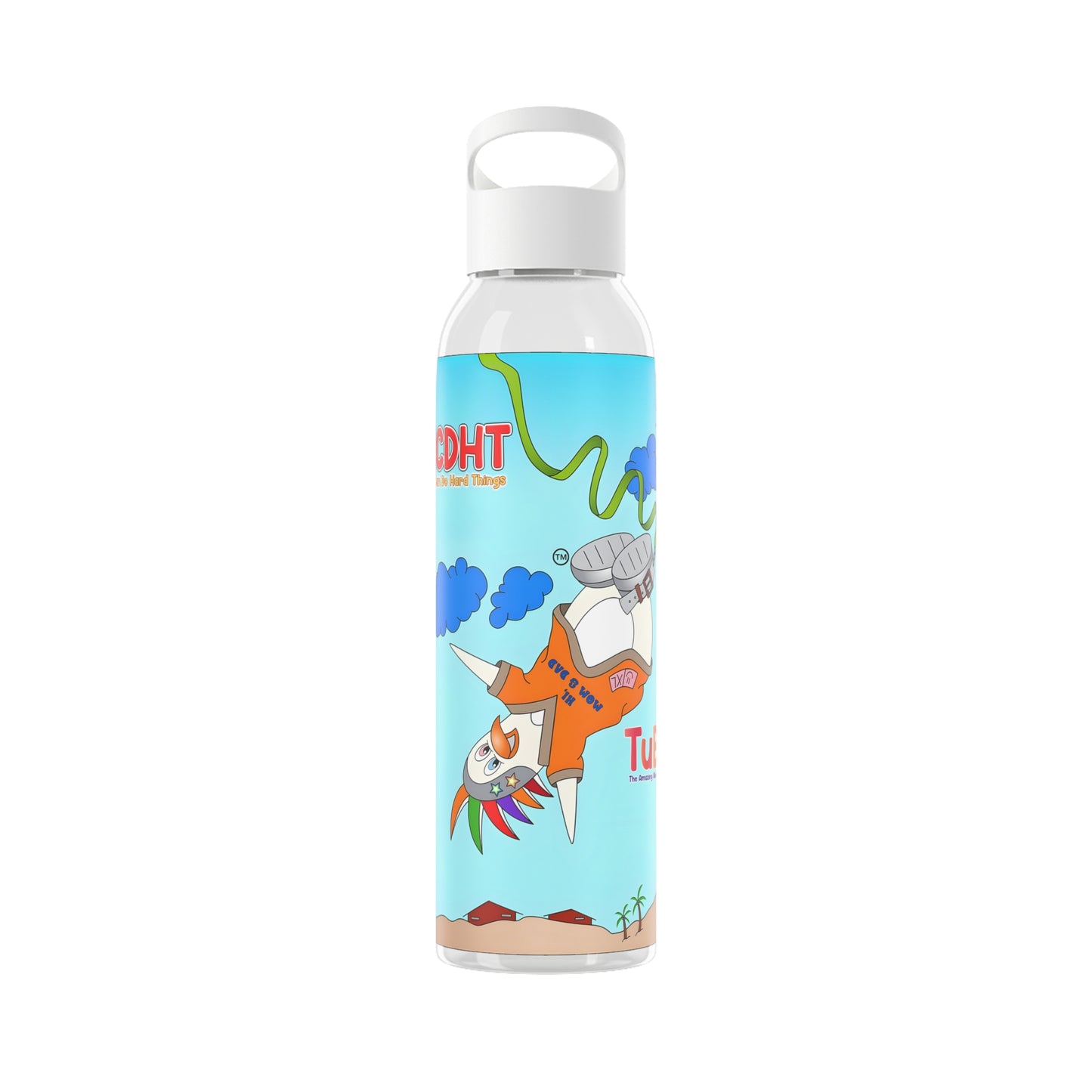 TuBz™ "I Can Do Hard Things" Sky Water Bottle - Lightweight Kids Bottle | TuBz4Kidz