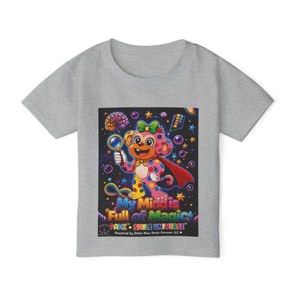 Panz™ Heavy Cotton™ Toddler T-Shirt – "My Mind is Full of Magic" Graphic | Smile Universe Collection