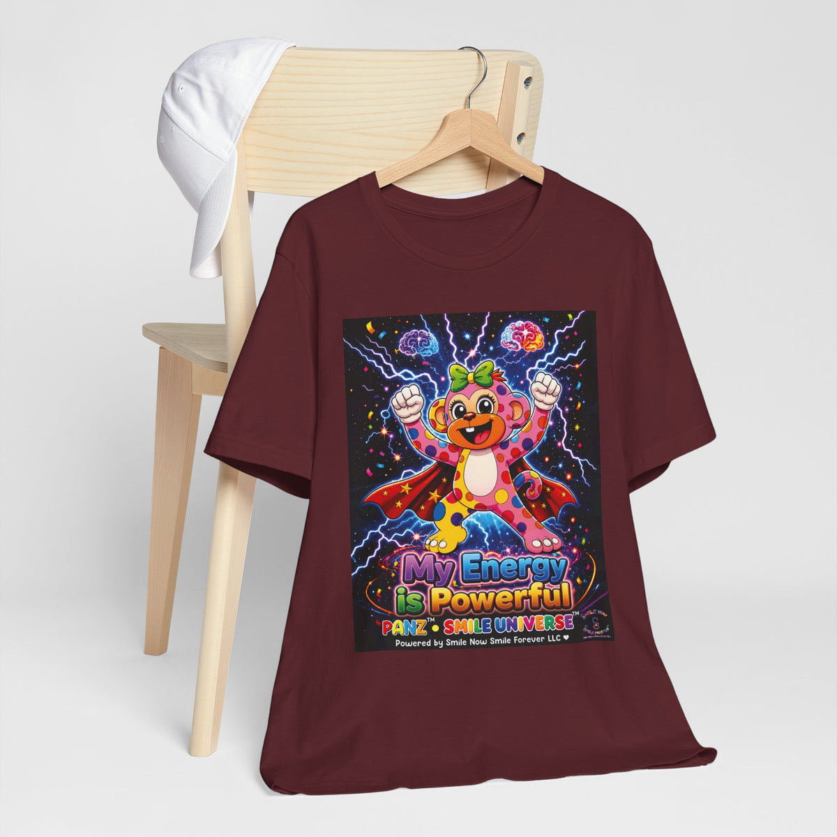 Panz™ Unisex Jersey Short Sleeve Tee For Adult– "My Energy is Powerful" Graphic Tee | Smile Universe Collection