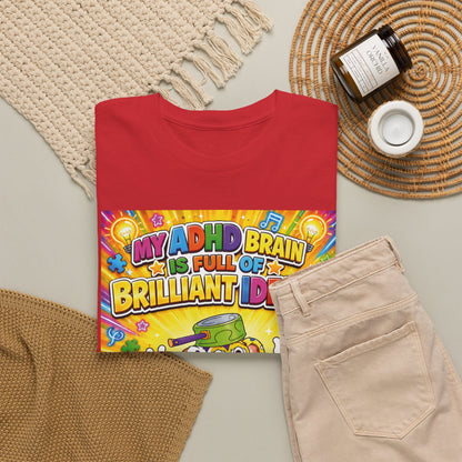 Potz™ Unisex Heavy Cotton™ Tee – "My ADHD Brain is Full of Brilliant Ideas!" Graphic Tee | Smile Universe Collection