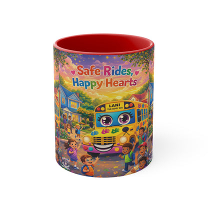 Lani™ Accent Mug – "Safe Rides, Happy Hearts" Graphic