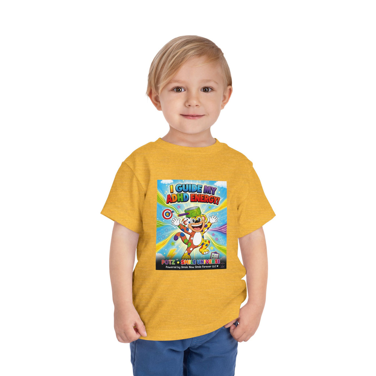 Potz™ Toddler Short Sleeve Tee – "I Guide My ADHD Energy!" Graphic Tee | Smile Universe Collection