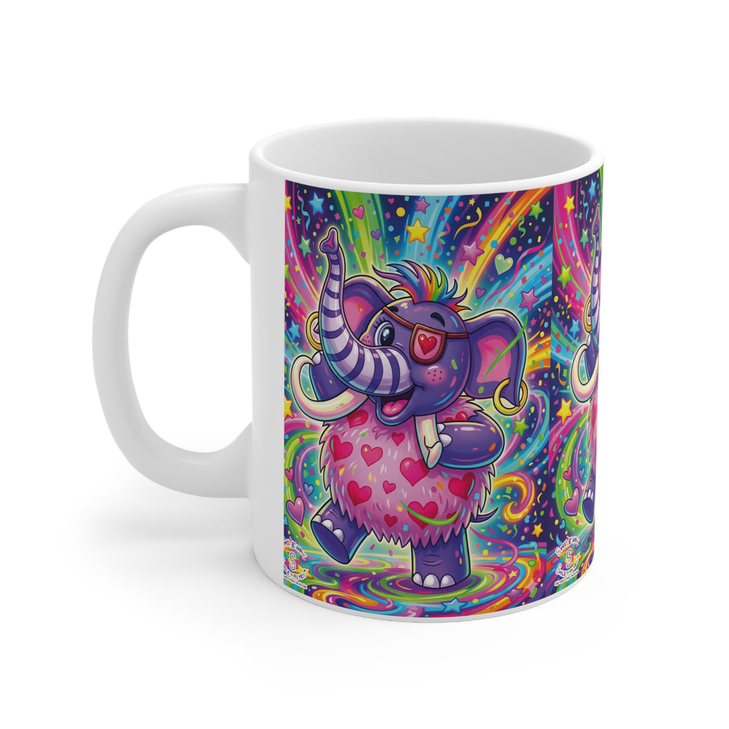 Piklez™ 11oz, 15oz Ceramic Coffee Cup – "Born to Celebrate!" Graphic | Smile Universe Collection