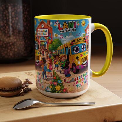 Lani™ Accent Coffee Mug (11oz & 15oz) – "Let's Sing Happiness Together!" Graphic