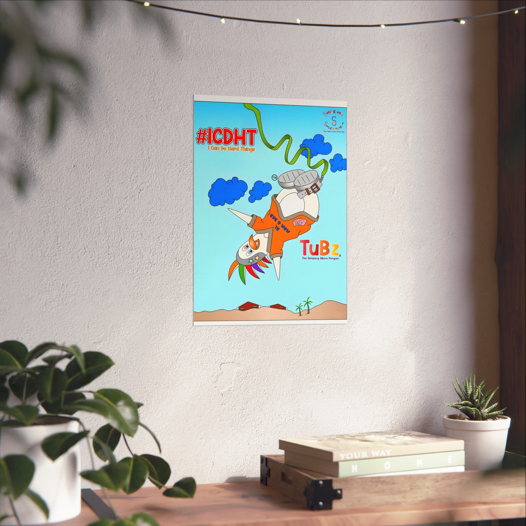 TuBz™ "I Can Do Hard Things" Fine Art Poster - Premium Inspirational Wall Decor for Kids
