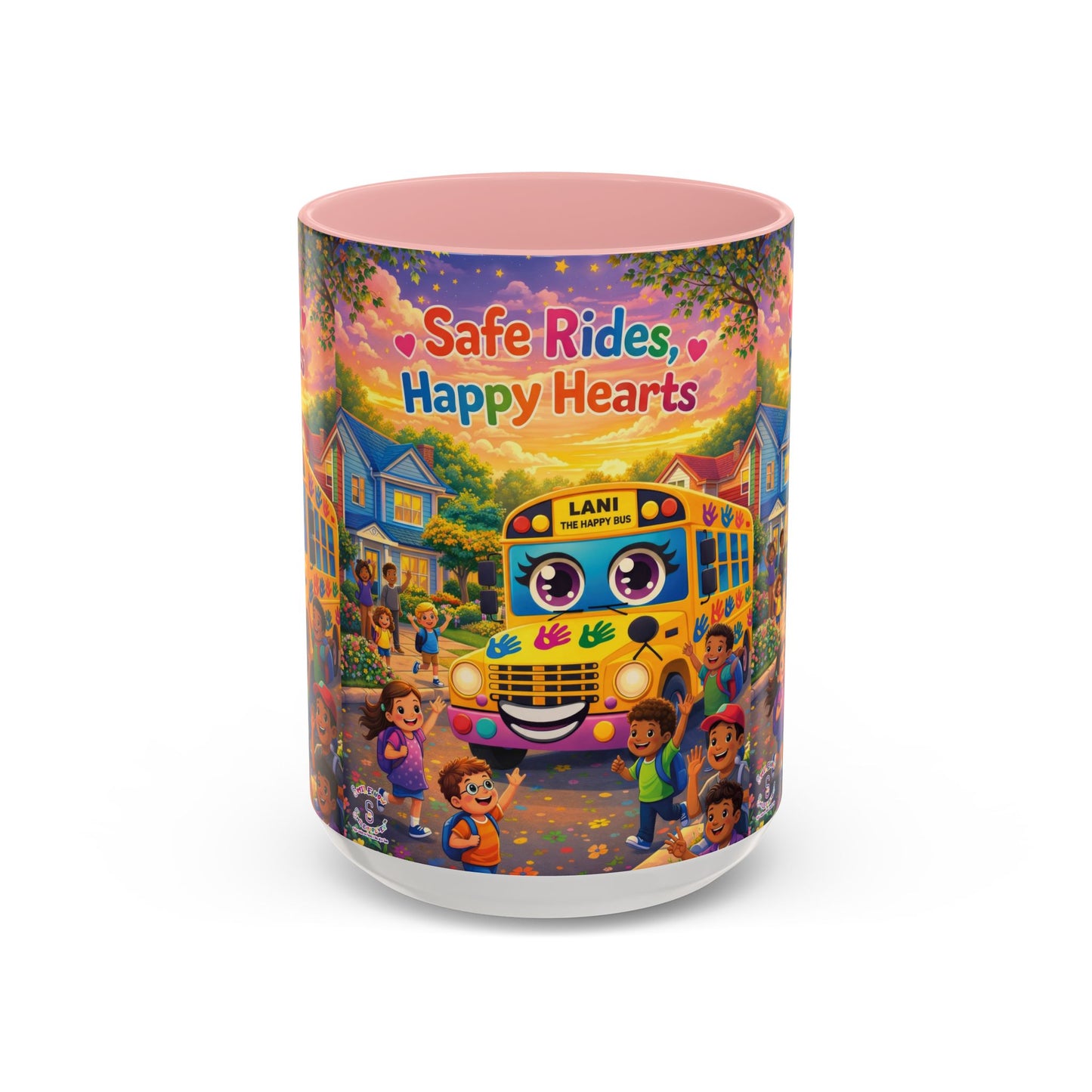 Lani™ Accent Coffee Mug (11oz & 15oz) – "Safe Rides, Happy Hearts" Graphic