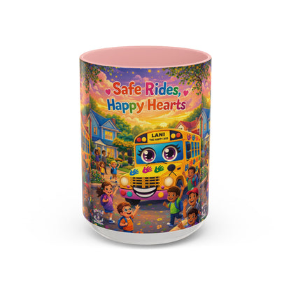 Lani™ Accent Coffee Mug (11oz & 15oz) – "Safe Rides, Happy Hearts" Graphic