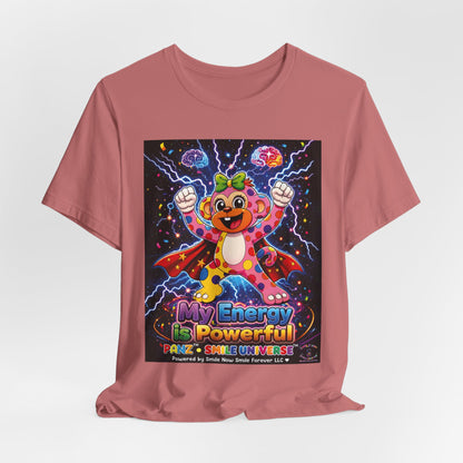 Panz™ Unisex Jersey Short Sleeve Tee For Adult– "My Energy is Powerful" Graphic Tee | Smile Universe Collection