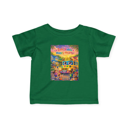 Lani™ Infant Fine Jersey Tee – "Safe Rides, Happy Hearts" Graphic