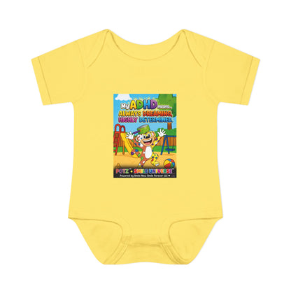 Potz™ Infant Baby Rib Bodysuit – "My ADHD Means Always Dreaming, Highly Determined" Graphic Onesie | Smile Universe Collection