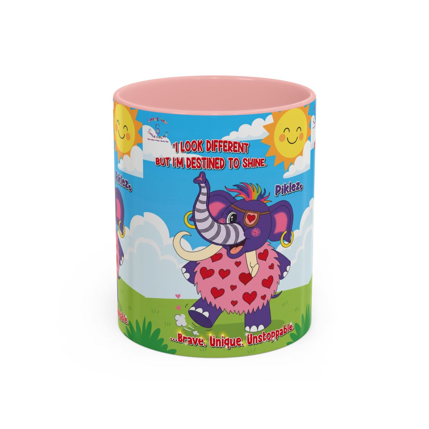 Piklez™ Accent Coffee Mug (11oz, 15oz) – “Destined to Shine” | Smile Universe Collection