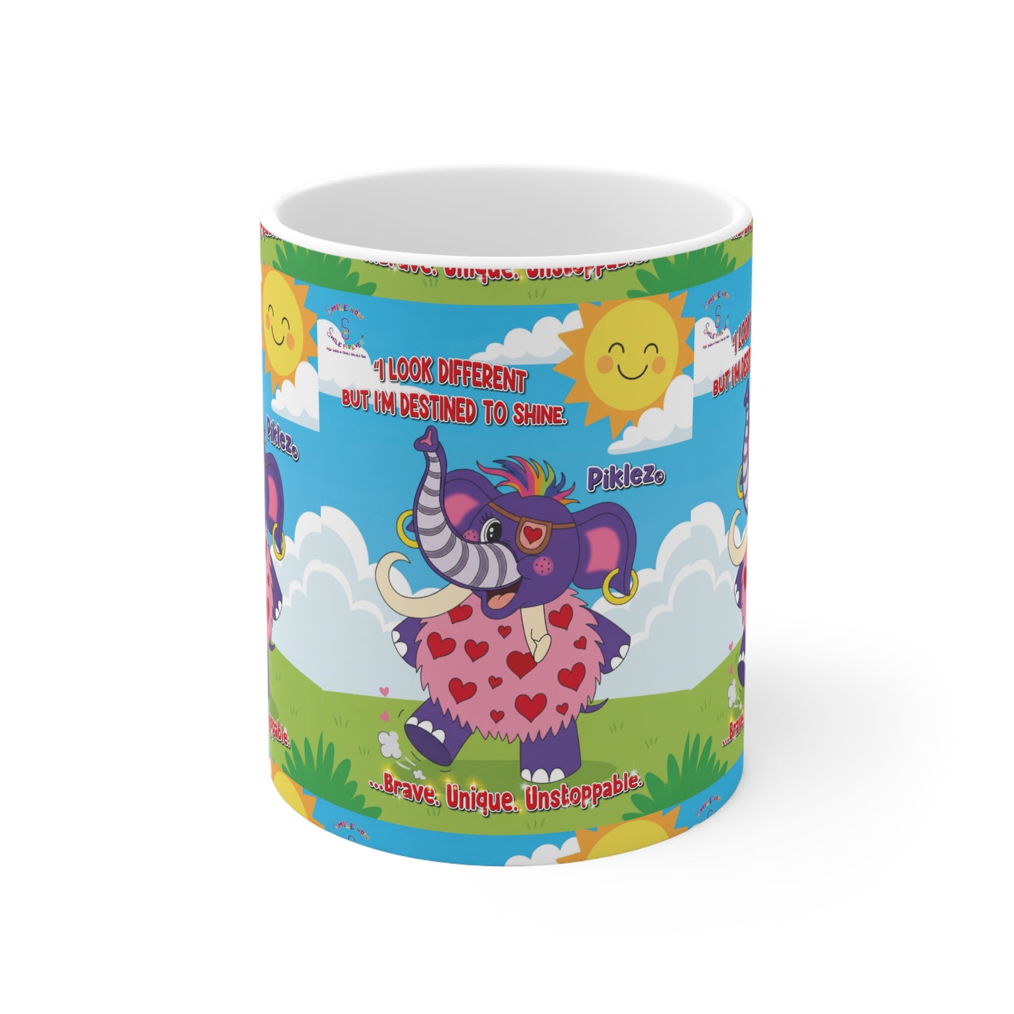 Piklez™ Ceramic Coffee Cup – “Destined to Shine” Cute Mug | Smile Universe Collection