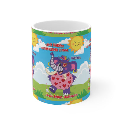 Piklez™ Ceramic Coffee Cup – “Destined to Shine” Cute Mug | Smile Universe Collection