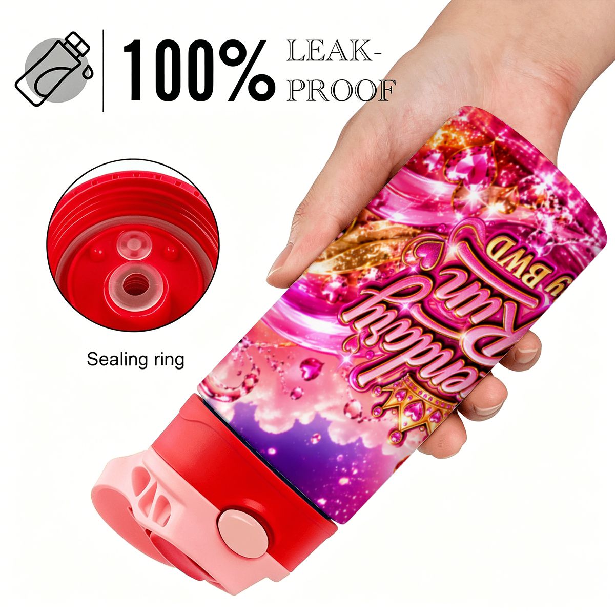 Legendary Run Water Bottle - Pink Heart Edition
