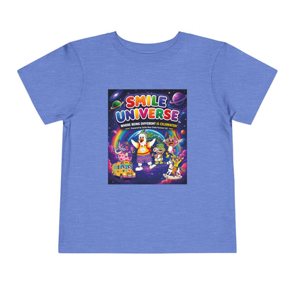 Smile Universe™ Toddler Short Sleeve Tee – "Where Being Different is CELEBRATED!" Graphic