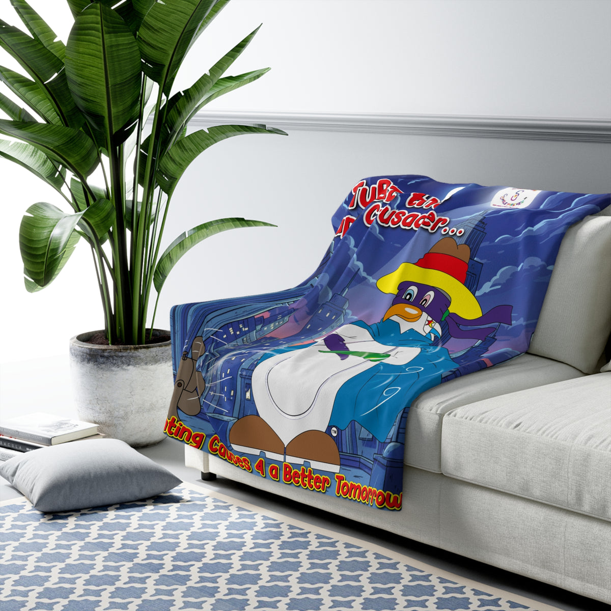 TuBz™ Sherpa Fleece Blanket – "Fighting Causes 4 a Better Tomorrow" Graphic | Smile Universe Collection