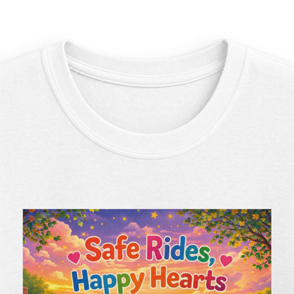 Lani™ Kids Softstyle Tee – "Safe Rides, Happy Hearts" Graphic