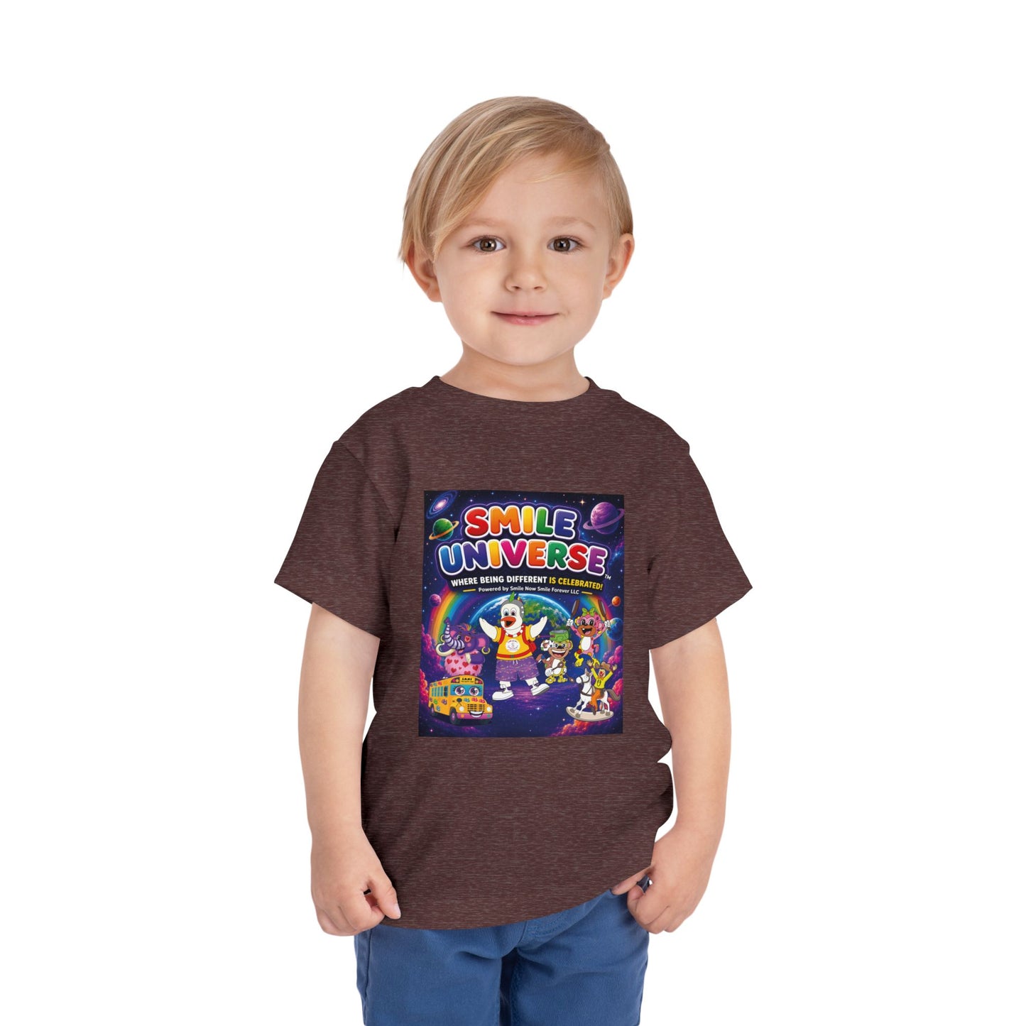 Smile Universe™ Toddler Short Sleeve Tee – "Where Being Different is CELEBRATED!" Graphic