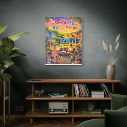 Lani™ Matte Canvas, Stretched 1.25" – "Safe Rides, Happy Hearts" Graphic Wall Art