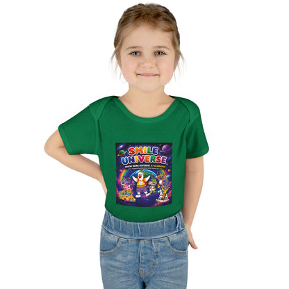 Smile Universe™ Infant Baby Rib Bodysuit – "Where Being Different is CELEBRATED!" Graphic
