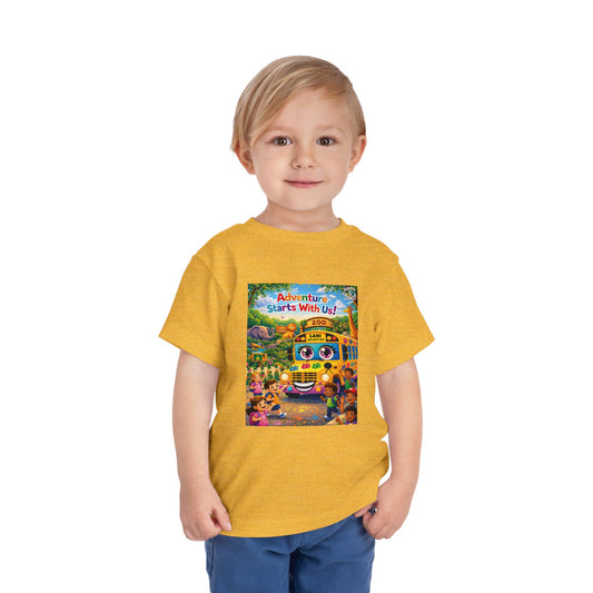Lani™ Toddler Short Sleeve Tee – "Adventure Starts With Us!" Graphic