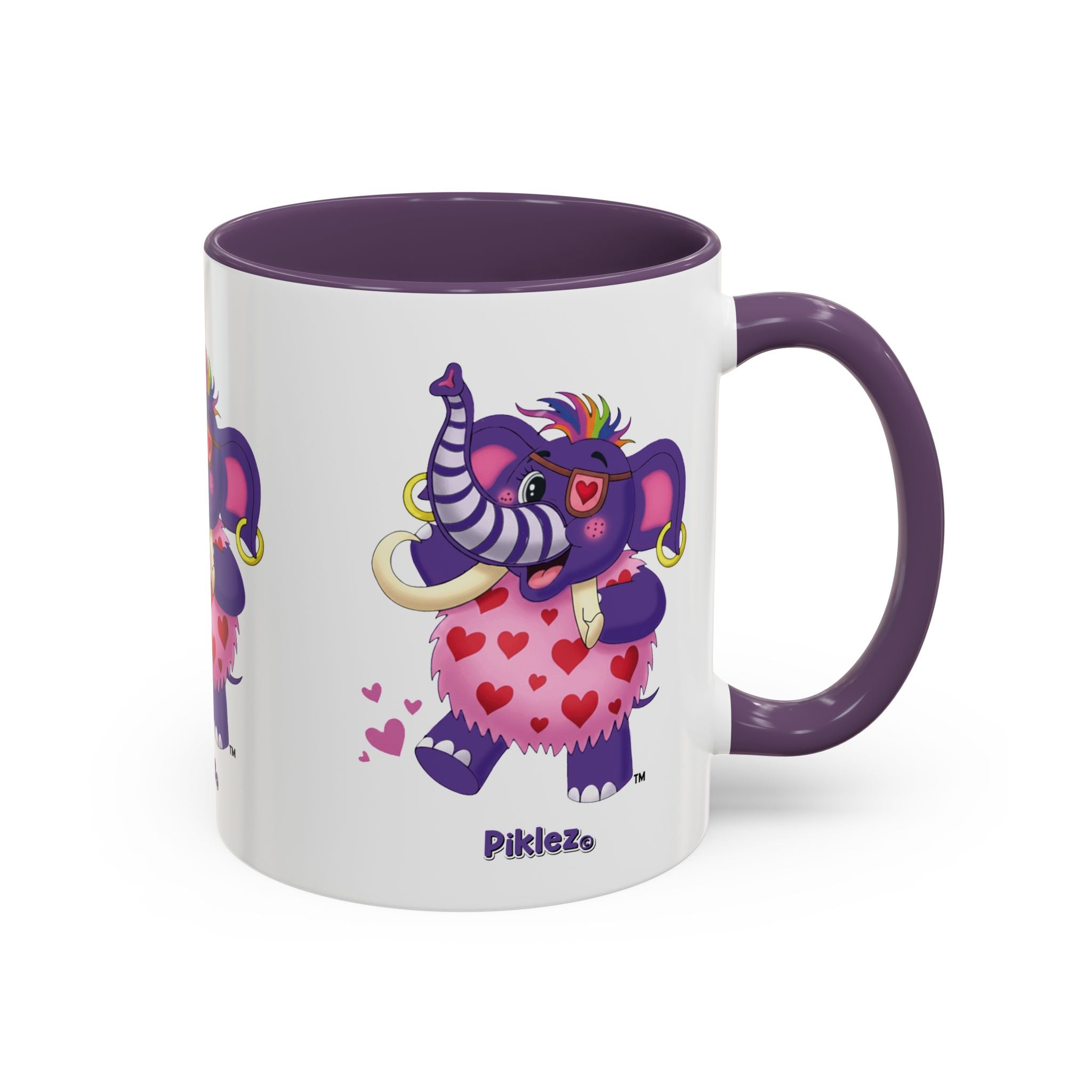 Piklez™ Accent Coffee Mug (11oz & 15oz) – "Full of Love!" Graphic | Smile Universe Collection