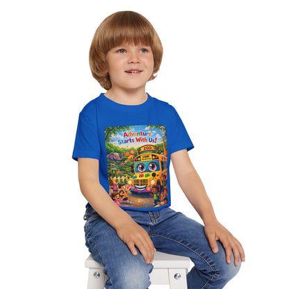 Lani™ Heavy Cotton™ Toddler T-Shirt – "Adventure Starts With Us!" Graphic