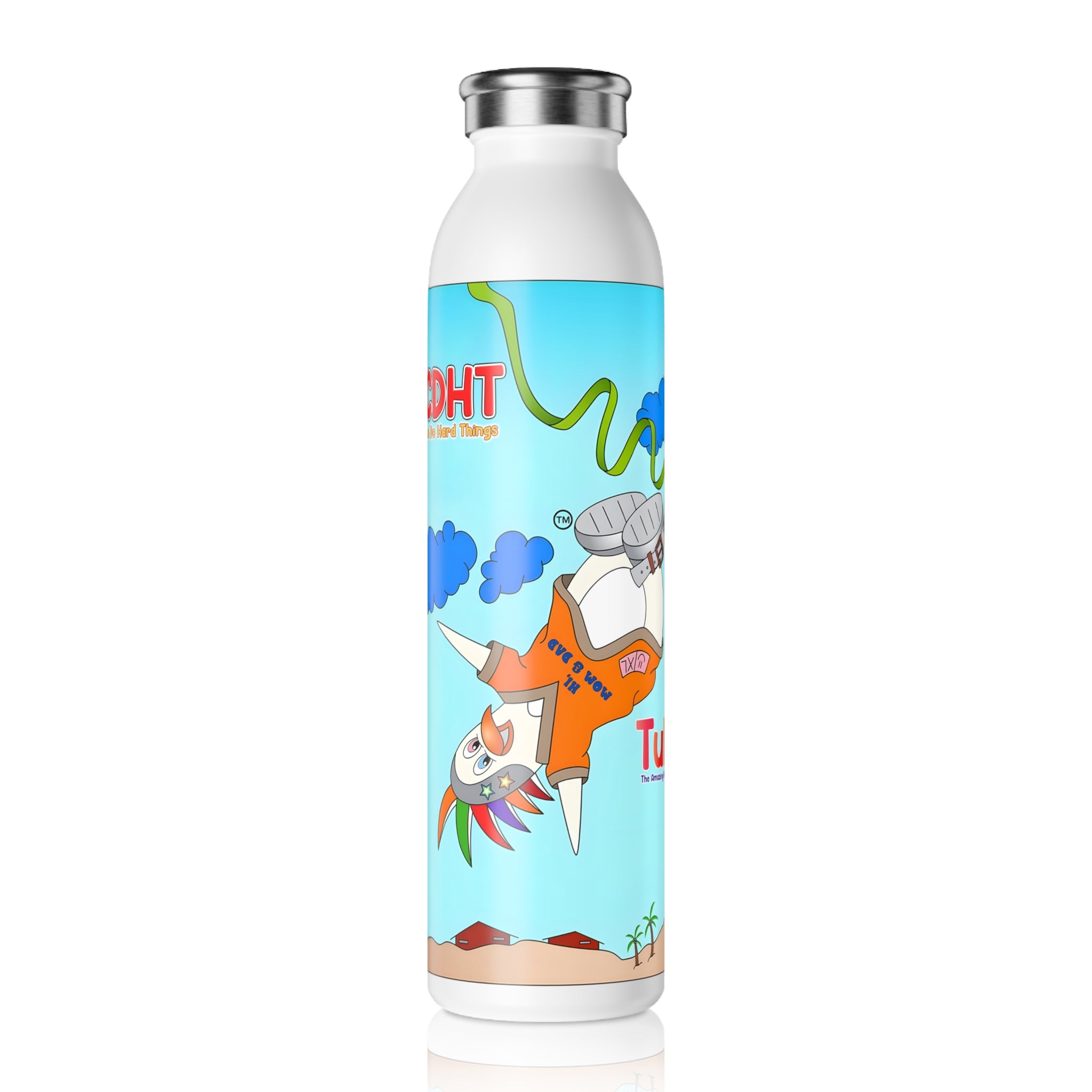 TuBz™ "I Can Do Hard Things" Slim Water Bottle - Stylish Kids Hydration Bottle