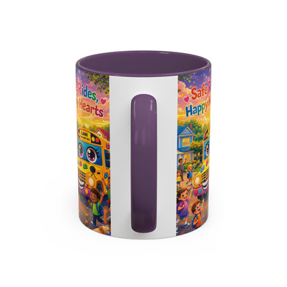 Lani™ Accent Coffee Mug (11oz & 15oz) – "Safe Rides, Happy Hearts" Graphic