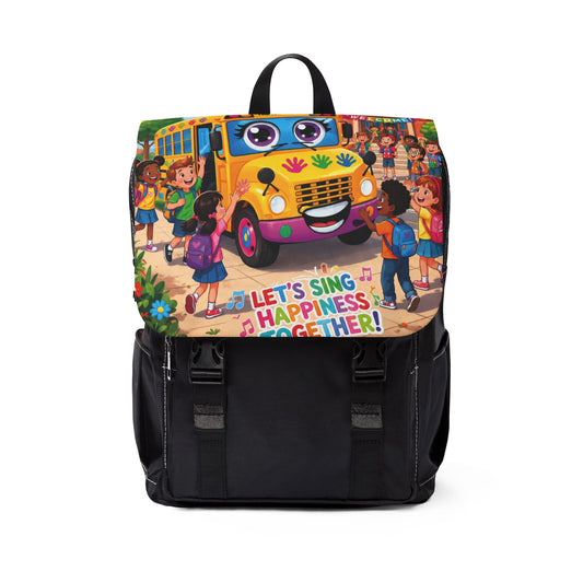 Lani™ Unisex Casual Shoulder Backpack – "Let's Sing Happiness Together!" Graphic