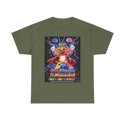 Panz™ Unisex Heavy Cotton™ Tee For Adult – "My Energy is Powerful" Graphic Tee | Smile Universe Collection