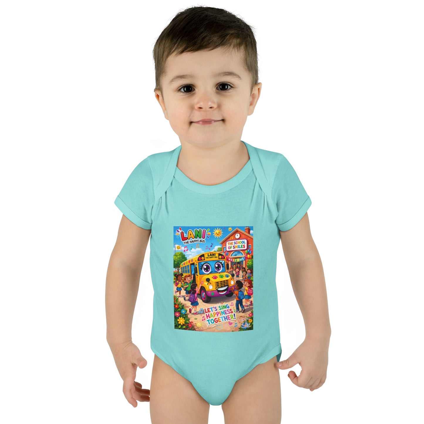 Lani™ Infant Baby Rib Bodysuit – "Let's Sing Happiness Together!" Graphic