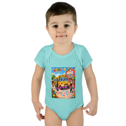 Lani™ Infant Baby Rib Bodysuit – "Let's Sing Happiness Together!" Graphic