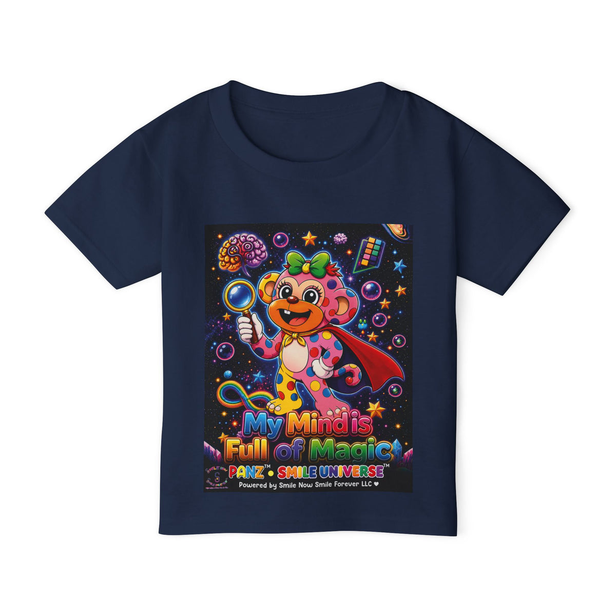 Panz™ Heavy Cotton™ Toddler T-Shirt – "My Mind is Full of Magic" Graphic | Smile Universe Collection
