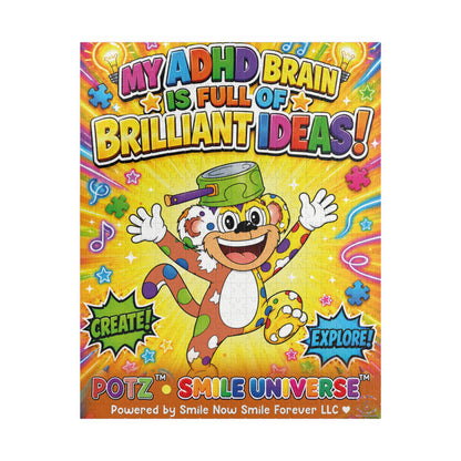 Potz™ Puzzle – "My ADHD Brain is Full of Brilliant Ideas!" Graphic Jigsaw Puzzle | Smile Universe Collection