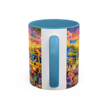 Lani™ Accent Coffee Mug (11oz & 15oz) – "Safe Rides, Happy Hearts" Graphic