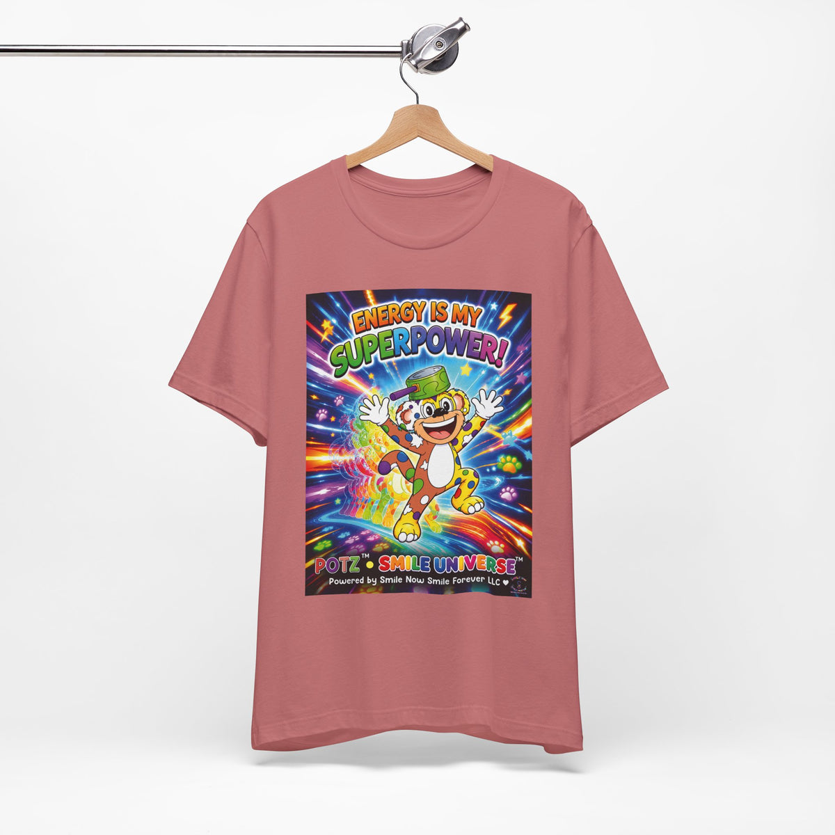 Potz™ Unisex Jersey Short Sleeve Tee – "Energy is My Superpower!" Graphic Tee | Smile Universe Collection
